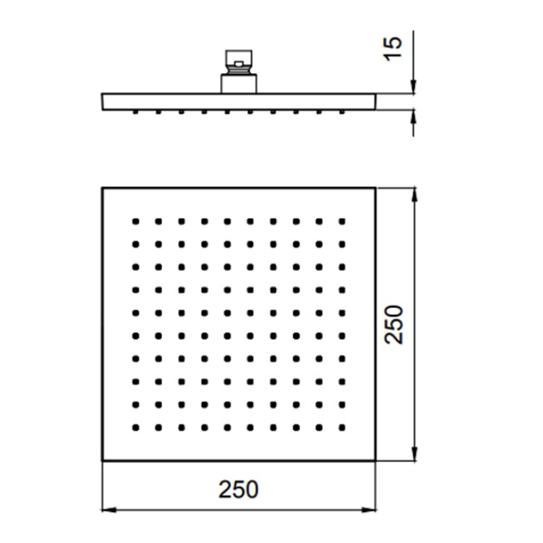 Almar EcoAir SQUARE 316 Душевая лейка, 250х250 мм, нержавеющая сталь, цвет stainless steel