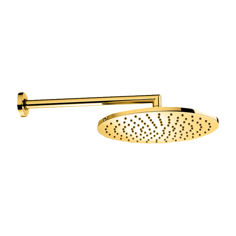 Bossini Верхний душ Cosmo &Oslash; 280 mm с кронштейном 400 mm, цвет: Brushed Gold PVD