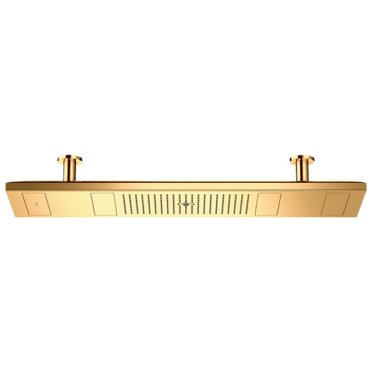 AX ShowerHeaven Верхний душ 1200 x 300 мм, 4jet, потолочный монтаж, c подсветкой 2700K, цвет: Полированное золото