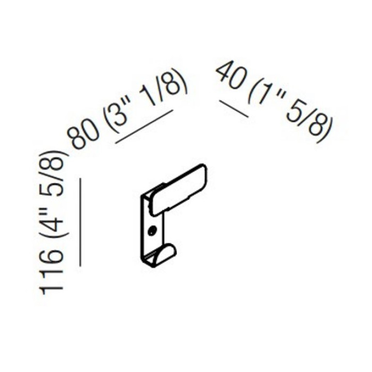 Agape Mach 2 Вешалка настенная 11.6x8 см, цвет: черный