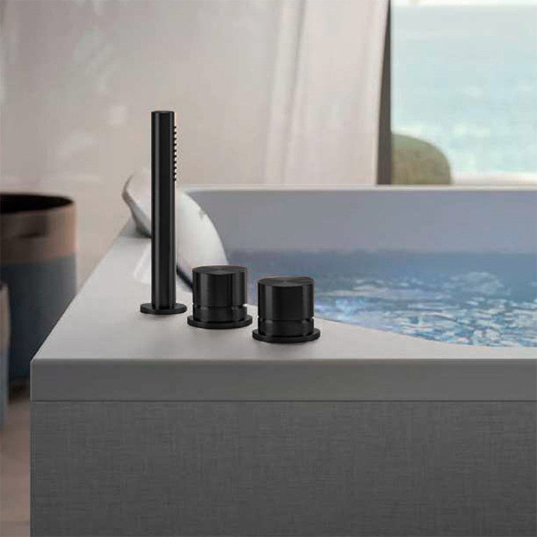 Jacuzzi LISA Смеситель для ванны Onira водопад, ручной душ, цвет Gunmetal Black (PVD)