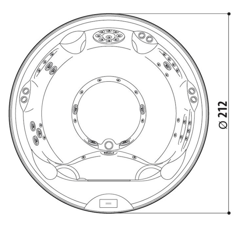 JACUZZI ALIMIA Минибассейн D212x90 см,цвет акрила Platinum  (65)  встраиваемый (без крышки  903001671 VINIL ICE)