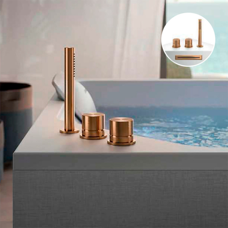 Jacuzzi LISA Смеситель для ванны Onira водопад, ручной душ, цвет Warm Bronze (PVD)