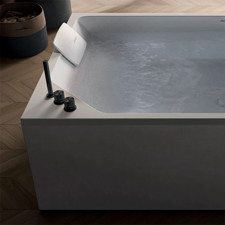 Jacuzzi Onira Ванна без гидромассажа 190*120*60см, в к-те 2 белые подушки, клик-клак, с отв. под смеситель LISA, без панелей, цвет белый глянцевый