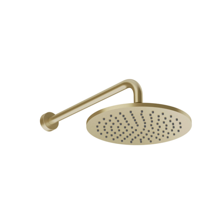 GESSI Origini Верхний душ с кронштейном, настенный ,защитой от известкового налета, цвет Brushed Brass PVD