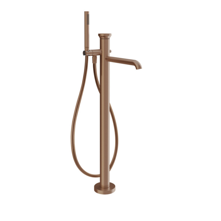 GESSI Origini Смеситель  наполньный для ванны, с ручной лейкой, в комплекте вставка., цвет: Copper Brushed PVD