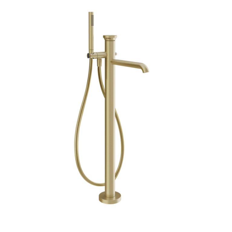 GESSI Origini Смеситель  наполньный для ванны, с ручной лейкой, в комплекте вставка., цвет: Brushed Brass PVD