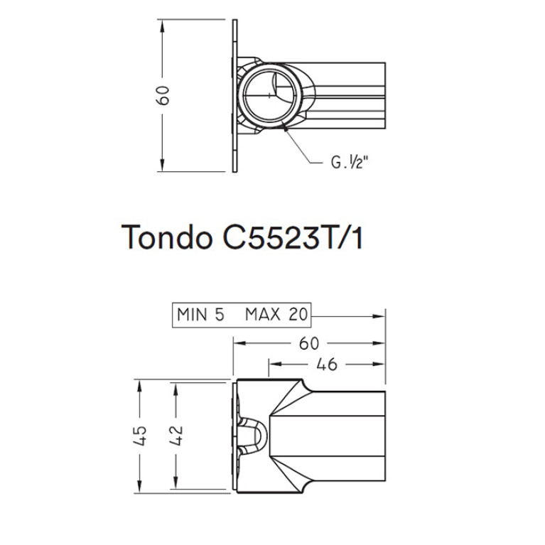 Nicolazzi Unico Встроенная часть для гигиенического набора Tondo 5523T