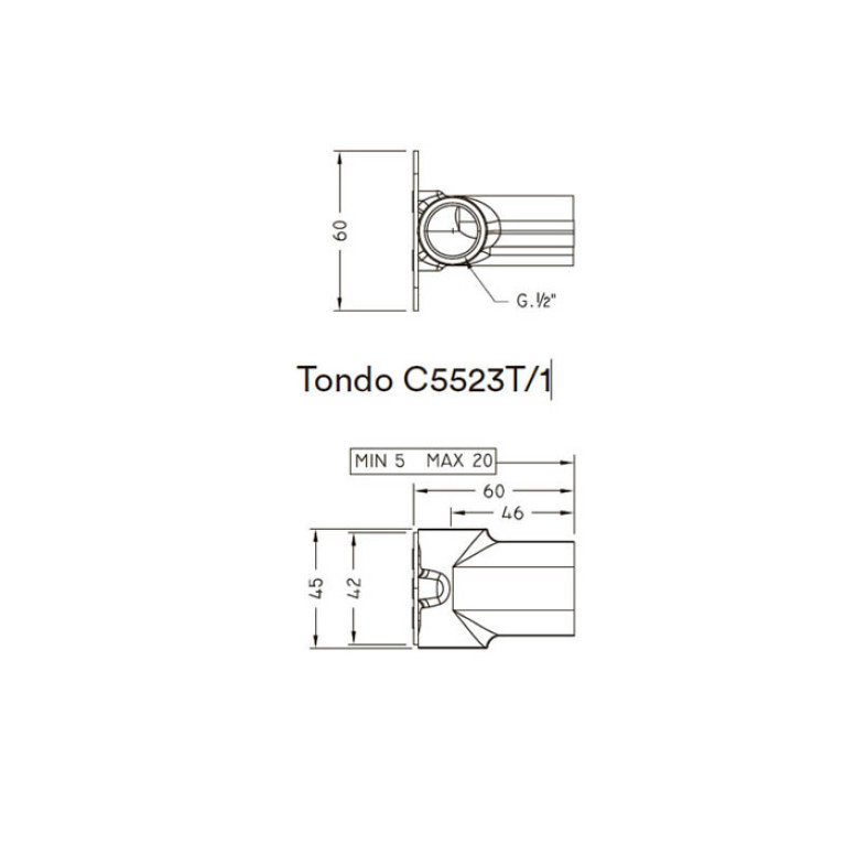 Nicolazzi Unico Встроенная часть для гигиенического набора Tondo 5523T
