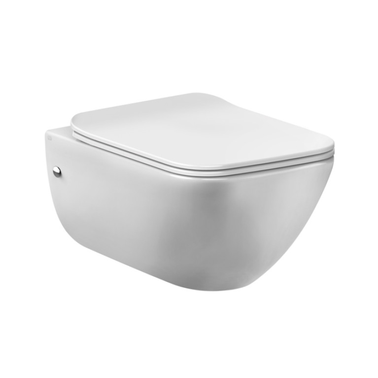 GESSI Origini Total Look Унитаз подвесной 474х358х350 мм, с сиденьем микролифт, петли хром, с сифоном, цвет Matt White Ceramic