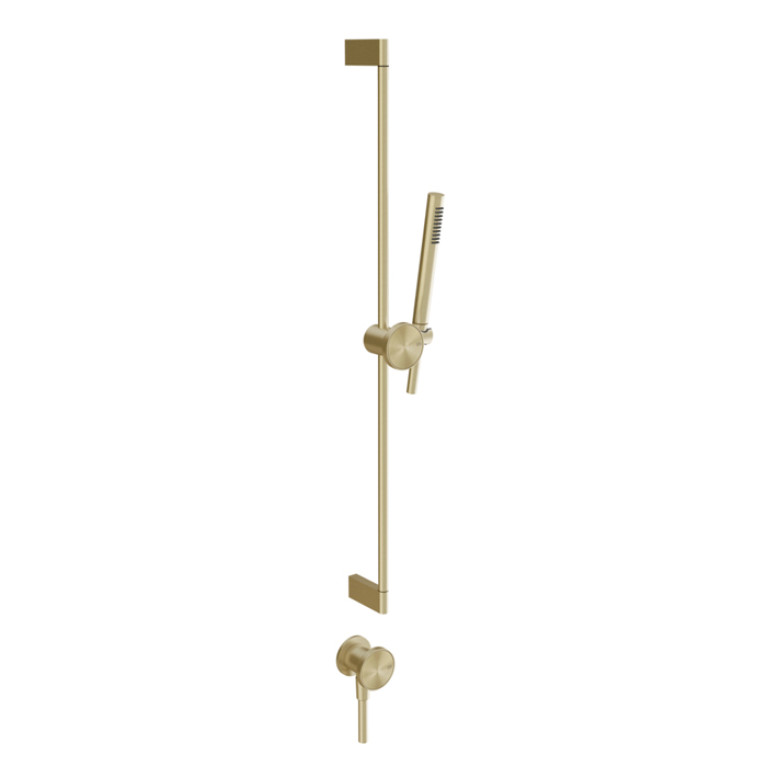 GESSI Origini Штанга в комплекте с душевой лейкой, шланг 1,50 м и вывод воды. в компл с отд вставкой, цвет Brushed Brass PVD