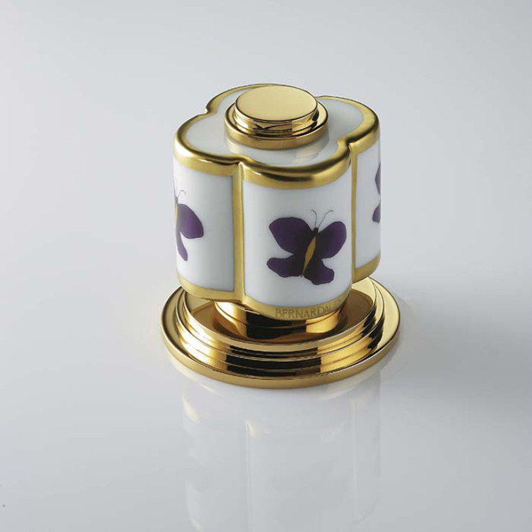 THG CAPUCINE MAUVE DECOR OR Вентиль смесителя для ванны, декор золото/лиловый, цвет полированное золото