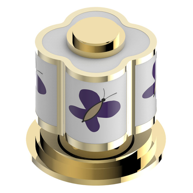 THG CAPUCINE MAUVE DECOR OR Вентиль смесителя для раковины, декор золото/лиловый, цвет полированное золото