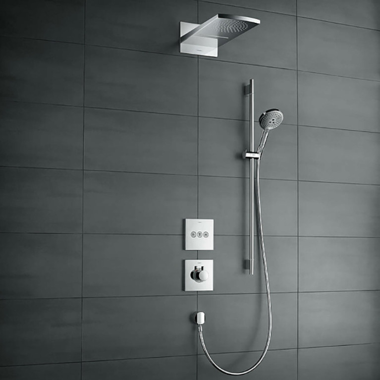HG ShowerSelect Вентиль, скрытого монтажа, для 3 потребителей, матовый белый (Спеццена из наличия)