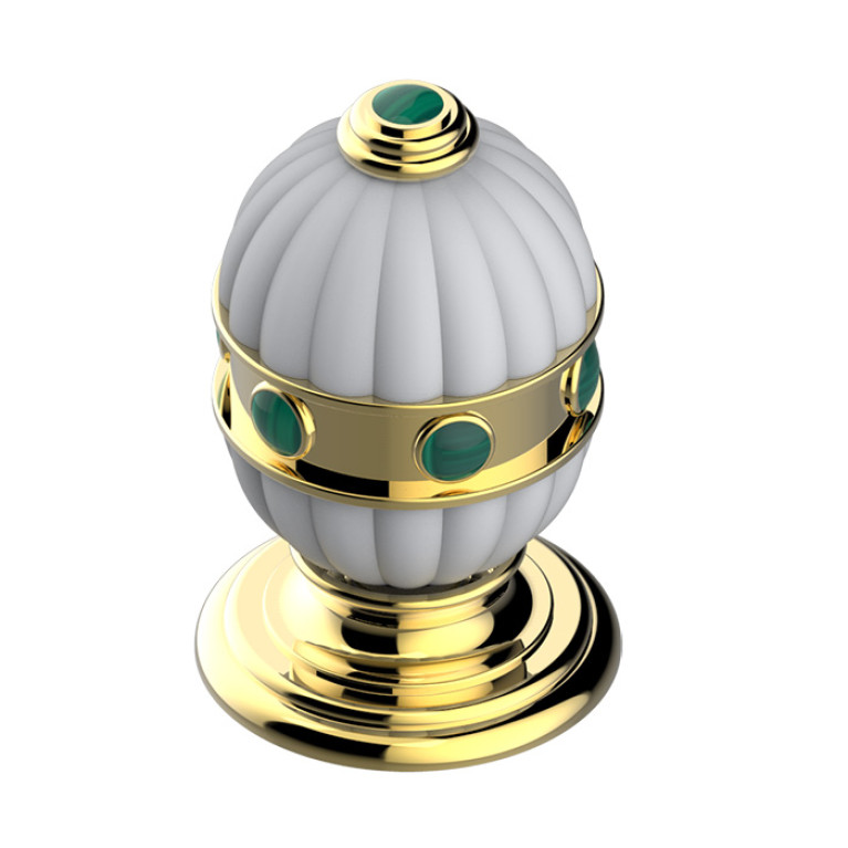THG AMBOISE MALACHITE Вентиль смесителя для раковины, вставки малахит, цвет полированное золото