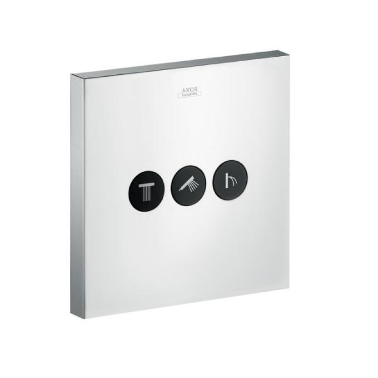 AX ShowerSelect Встраиваемый модуль с 3 запорными клапанами (внешняя часть), цвет: хром