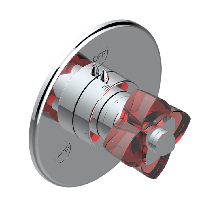 THG PETALE DE CRISTAL ROUGE Переключатель встраиваемый, внешняя часть, цвет хром