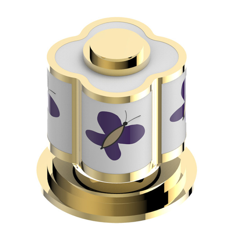 THG CAPUCINE MAUVE DECOR OR Вентиль смесителя для ванны, декор золото/лиловый, цвет полированное золото