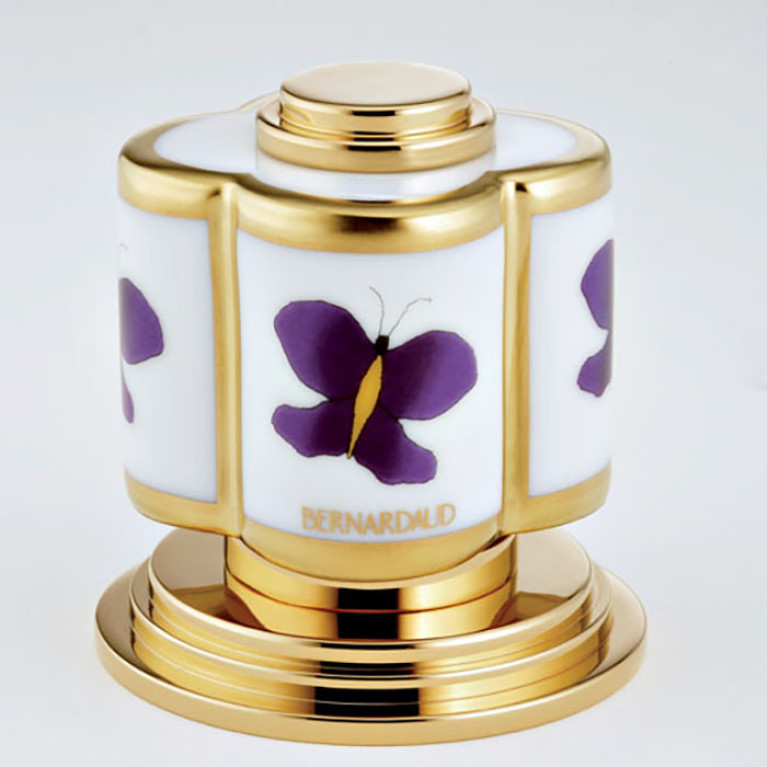 THG CAPUCINE MAUVE DECOR OR Вентиль смесителя для раковины, декор золото/лиловый, цвет полированное золото