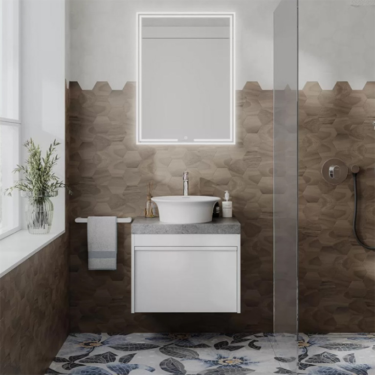 Kerama Marazzi Зеркало&nbsp;MIO&nbsp;прямоугольное&nbsp;с&nbsp;диммером&nbsp;60,&nbsp;белое