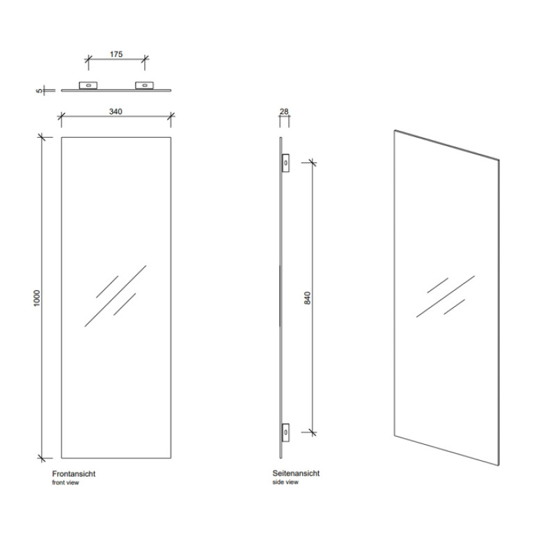 Decor Walther Space 034100 Зеркало 34x100см