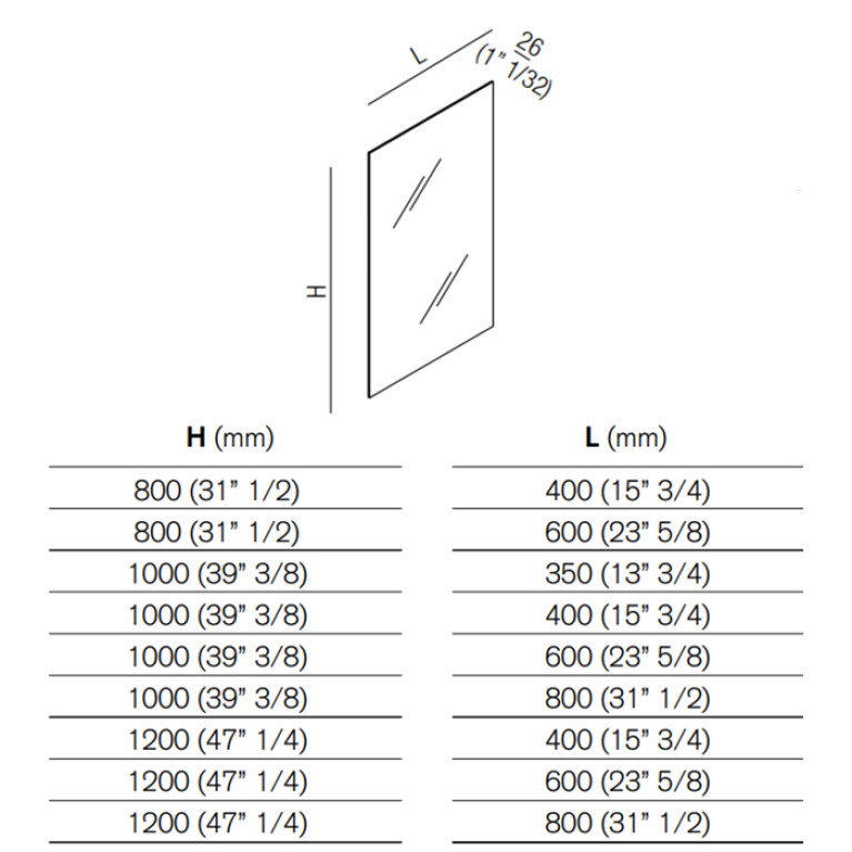 Agape Nudo Зеркало настенное 60x120x2.6 см