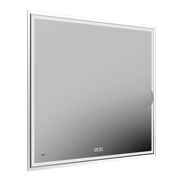 Kerama Marazzi Зеркало TECNO 90х80 см. c LED подсветкой, с макро линзой, с функцией антизапотевание, белый глянцевый