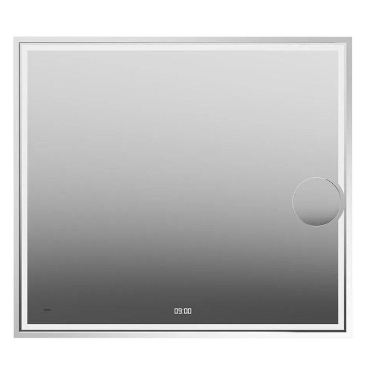 Kerama Marazzi Зеркало TECNO 90х80 см. c LED подсветкой, с макро линзой, с функцией антизапотевание, белый глянцевый