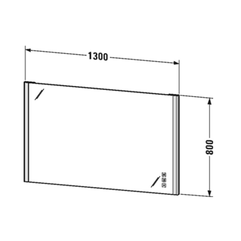 Duravit XSquare Зеркало 130x3.3xh80см с LED подсветкой, подогревом, диммером