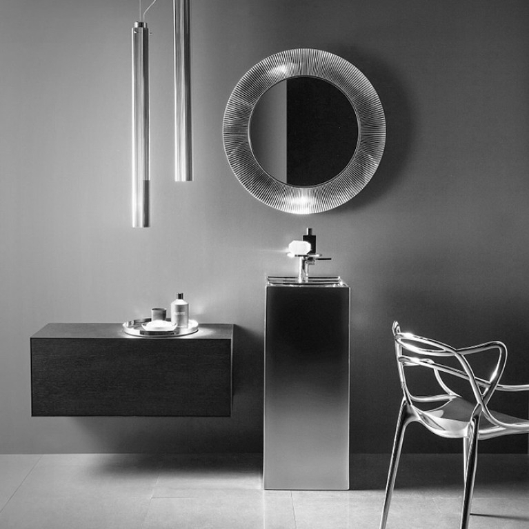 Laufen Kartell Зеркало круглое d=780мм, настенное, без подсветки, цвет: серебряный