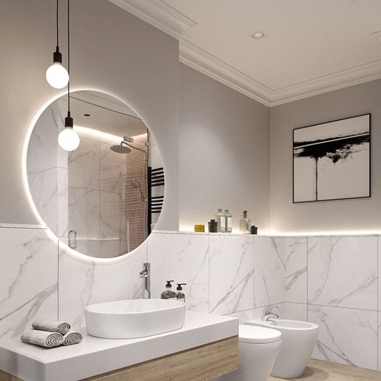 Laufen Frame 25 зеркало 550x23x550 мм, круглое, с LED-подсветкой