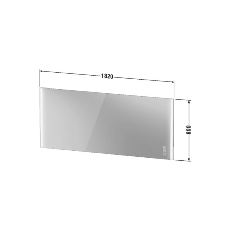 Duravit XViu Зеркало 1820x40x800 mm (арт. XV70480B2B2) цвет черный матовый (Спец.цена из наличия)