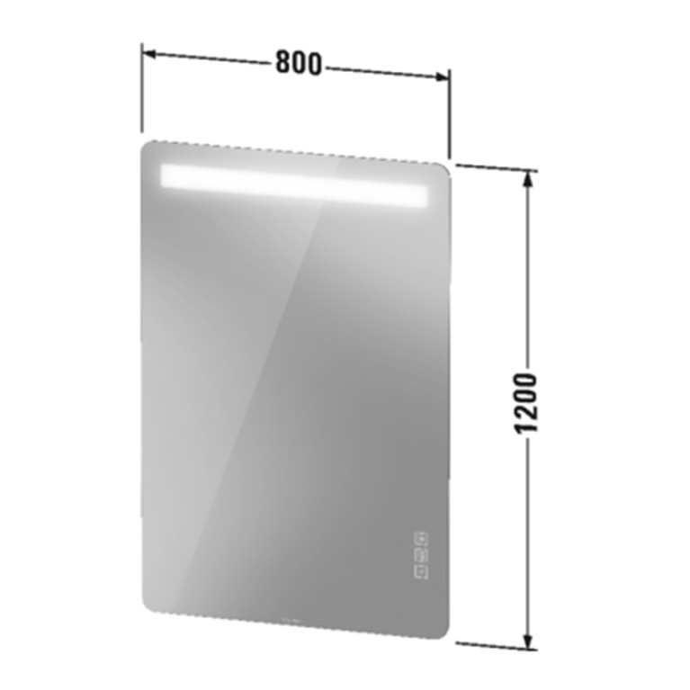 Duravit Luv Зеркало с подсветкой 800x800x38 мм., 2700-6500К, диммер, подогрев