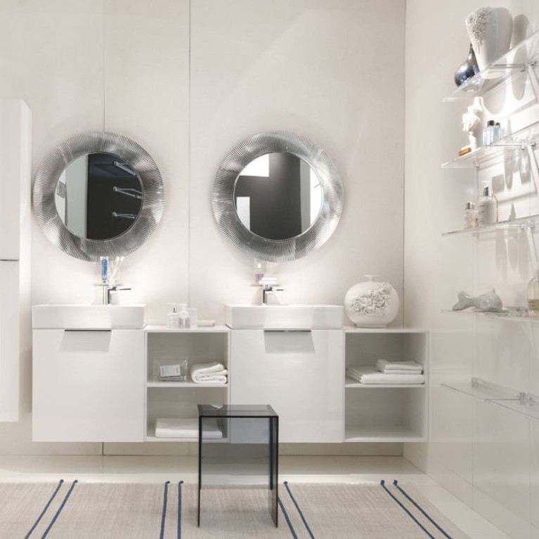 Laufen Kartell Зеркало круглое d=780мм, настенное, без подсветки, цвет: серебряный