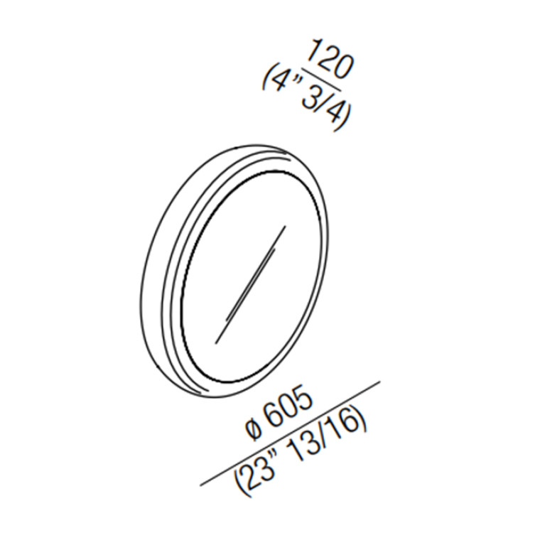 Agape Solid Зеркало &Oslash;605x120 мм., с подсветкой