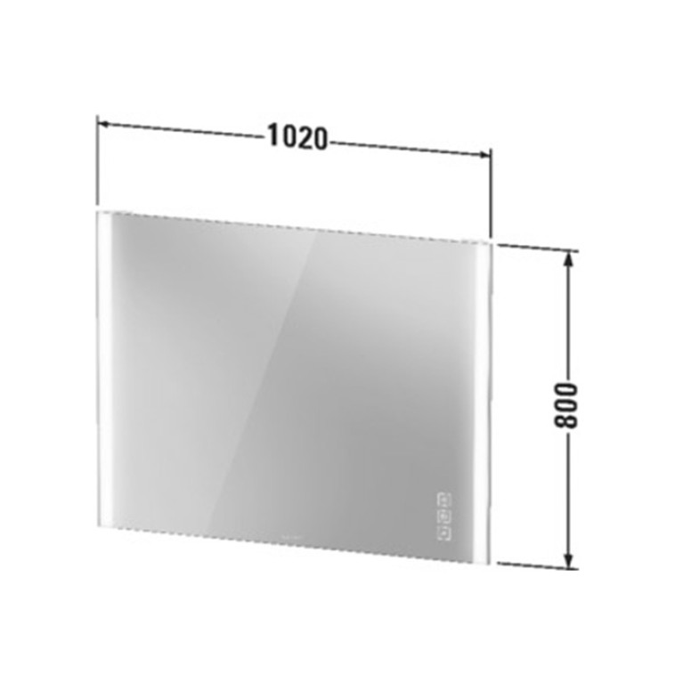 Duravit XViu Зеркало с подсветкой 1020x800x40мм, сенсорное управление, цвет: черный матовый
