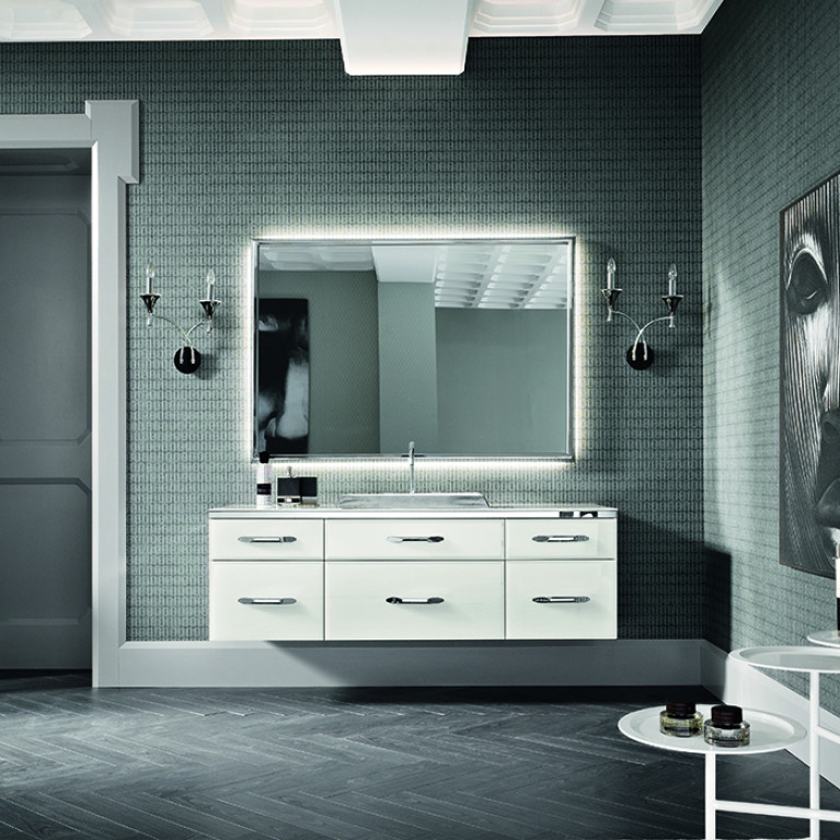 VITAGE milldue edition Зеркало DIAMOND 144хh110см со светодиодной подсветкой рамка сталь, цвет: сталь