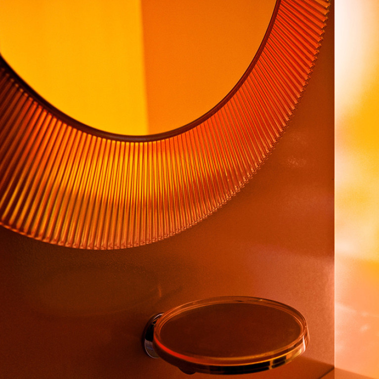 Laufen Kartell Зеркало круглое d=780мм, настенное, со скрытой подсветкой LED, цвет: оранжевый