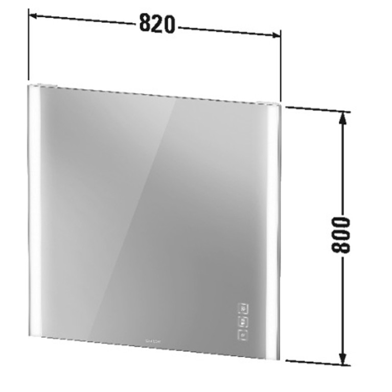 Duravit XViu Зеркало с подсветкой 800x820x40мм, цвет: матовый черный
