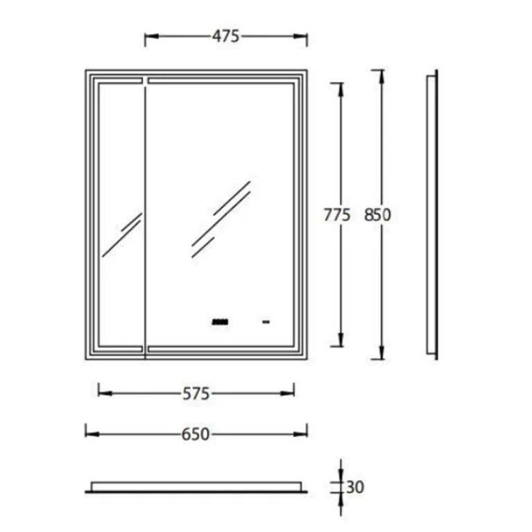 Kerama Marazzi Зеркало TECNO M 65х85 см. с поворотной дверцей, подсветкой и функцией антизапотевание, белое