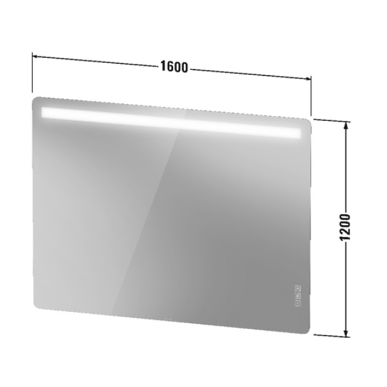 Duravit Luv Зеркало с подсветкой 1600x800x38 мм., 2700-6500К, диммер, подогрев