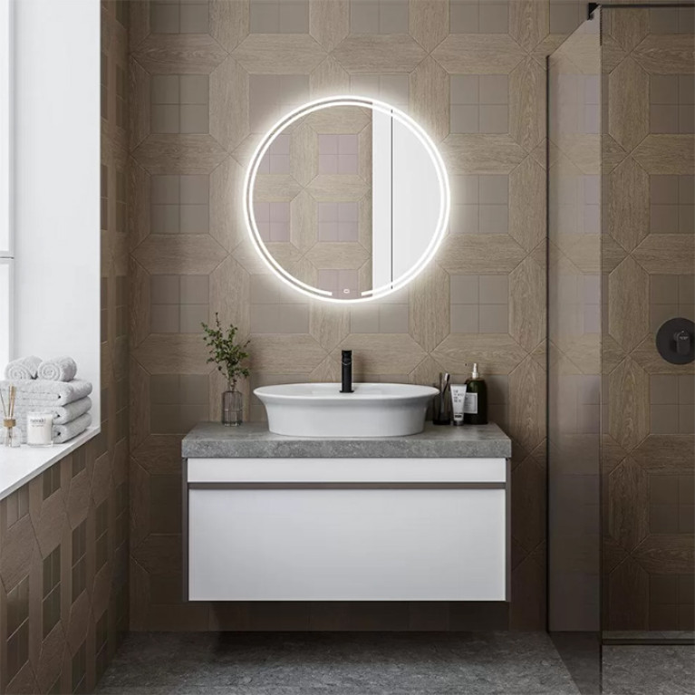 Kerama Marazzi Зеркало&nbsp;MIO&nbsp;круглое&nbsp;с&nbsp;диммером&nbsp;70,&nbsp;белое