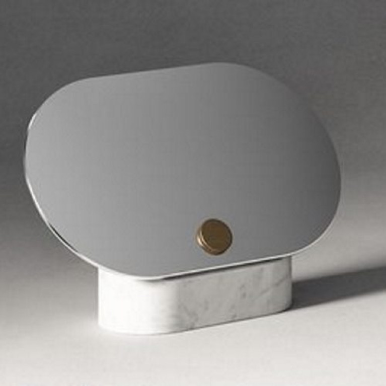 Agape Constellation Зеркало с мраморным основанием 31x20 см, мрамор Carrara, цвет: белый