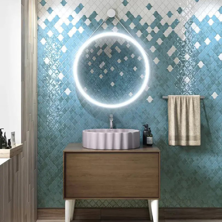 Kerama Marazzi Зеркало CONO круглое 70, белое матовое  (Цена по Распродаже)