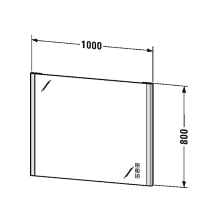 DURAVIT XSQUARE Зеркало 1000х800х33 мм., LED-подсветка 2700-6500K с диммером, подогрев, регулировка цвета