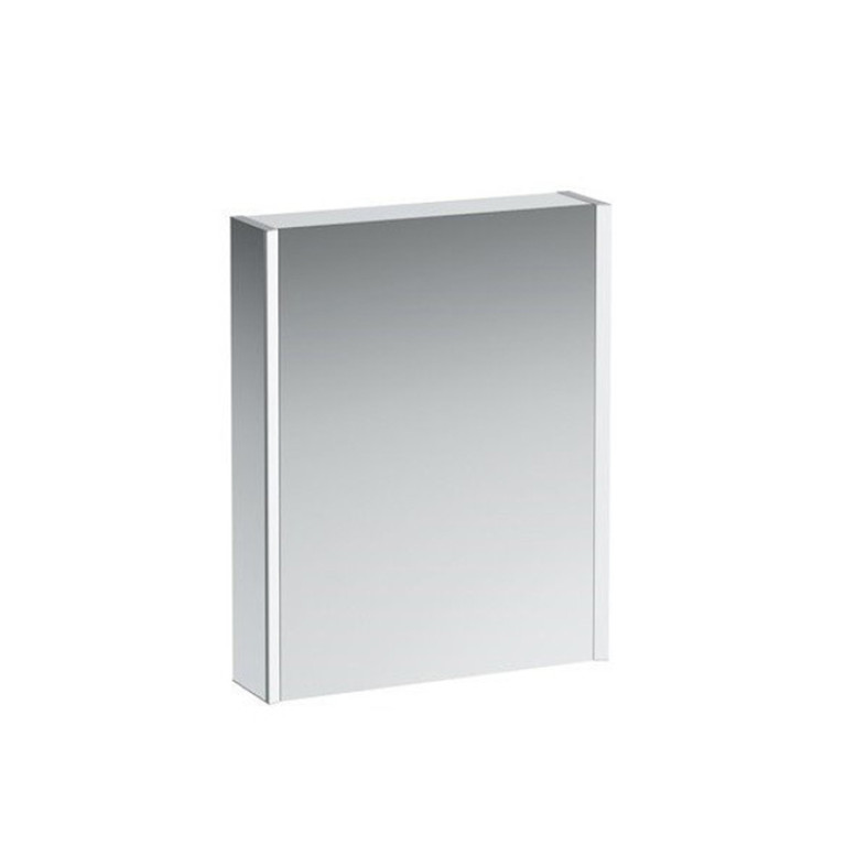 Laufen Frame 25 шкаф зеркальный 600x150x750 мм, алюминий, 1 дверца с зеркалом с 2х сторон, петли слева, сенс. выкл., 2 розетки, 2 верт-х эл-та LED-под