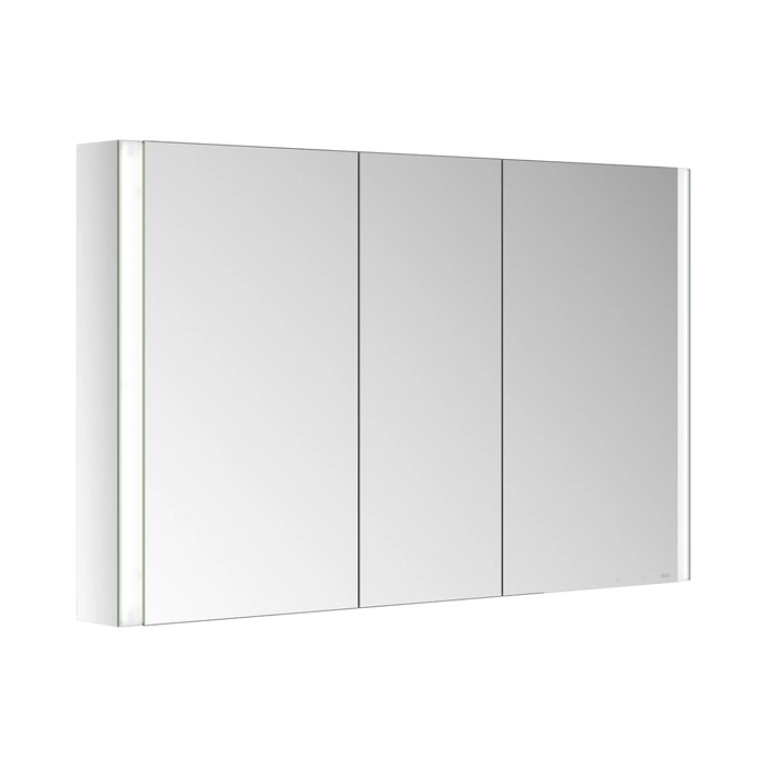 Keuco SOMARIS Зеркальный шкаф 1200x710x128мм 3-дверный-двустор. зеркало, IP&nbsp;44, с обогревом и плавным закр., корпус: алюминий серебристый цвет: