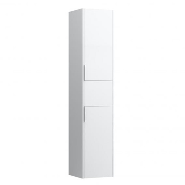 Laufen BASE шкаф высокий 350x335x1650 мм, 2 дверцы, петли справа, 1 ящик, 4 стекл. полки,  белый глянцевый