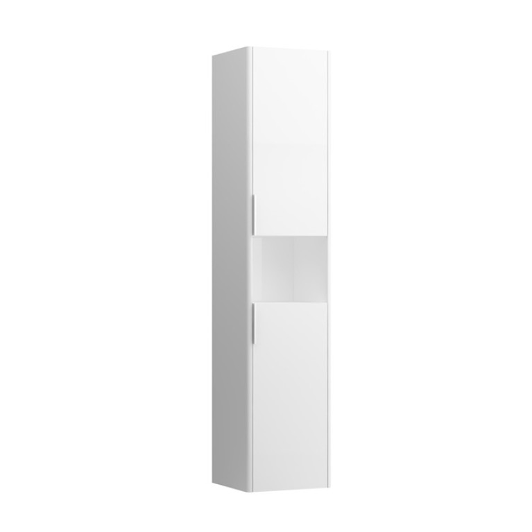 Laufen BASE высокий шкаф 350x335x1650 мм, 2 дверцы, петли справа, 1 открытая полка, 4 стекл. полки,  белый глянц (НА склад ждем к 20 мая 2шт)