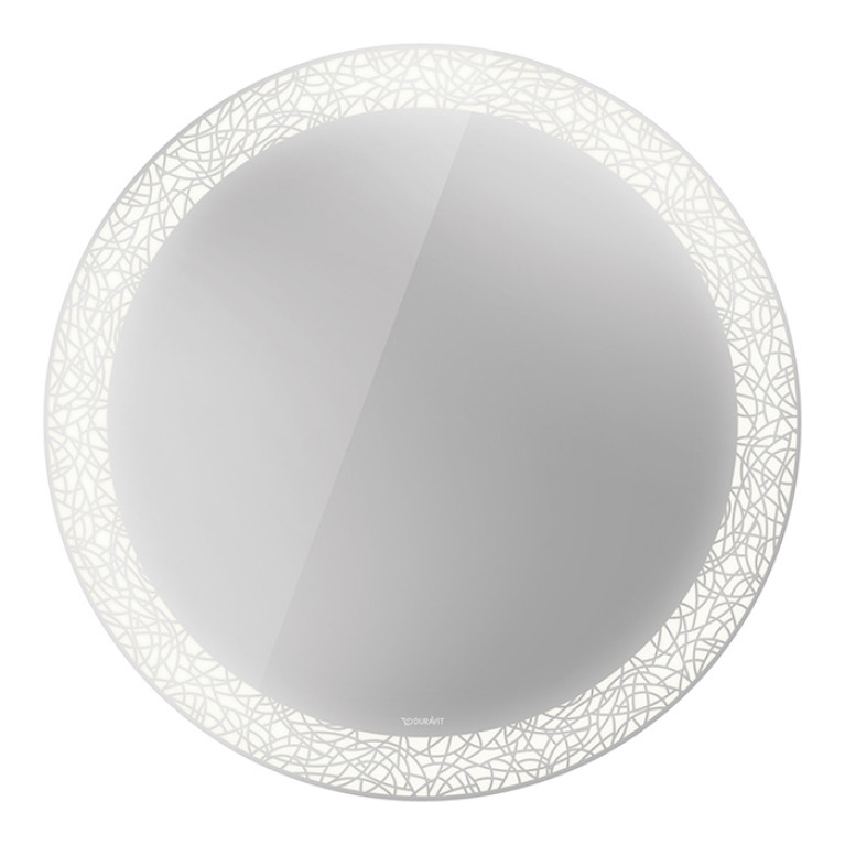 Duravit Happy D.2 Plus Зеркало круглое d700 мм, декор: organic, LED 3500, 31w, сенсор, регулировка яркости, приглушение света + выключатель